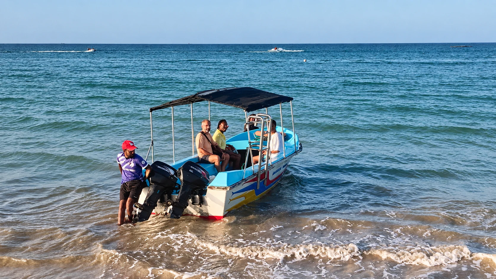 Guests preparing for a coastal boat experience in Sri Lanka
